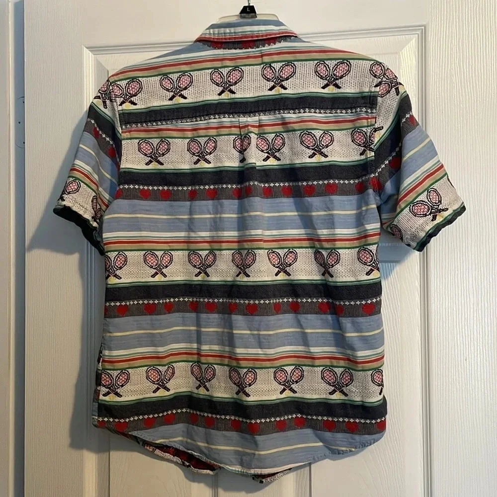 Cabin Creek women’s vintage tennis racket button down shirt size medium - Picture 7 of 9